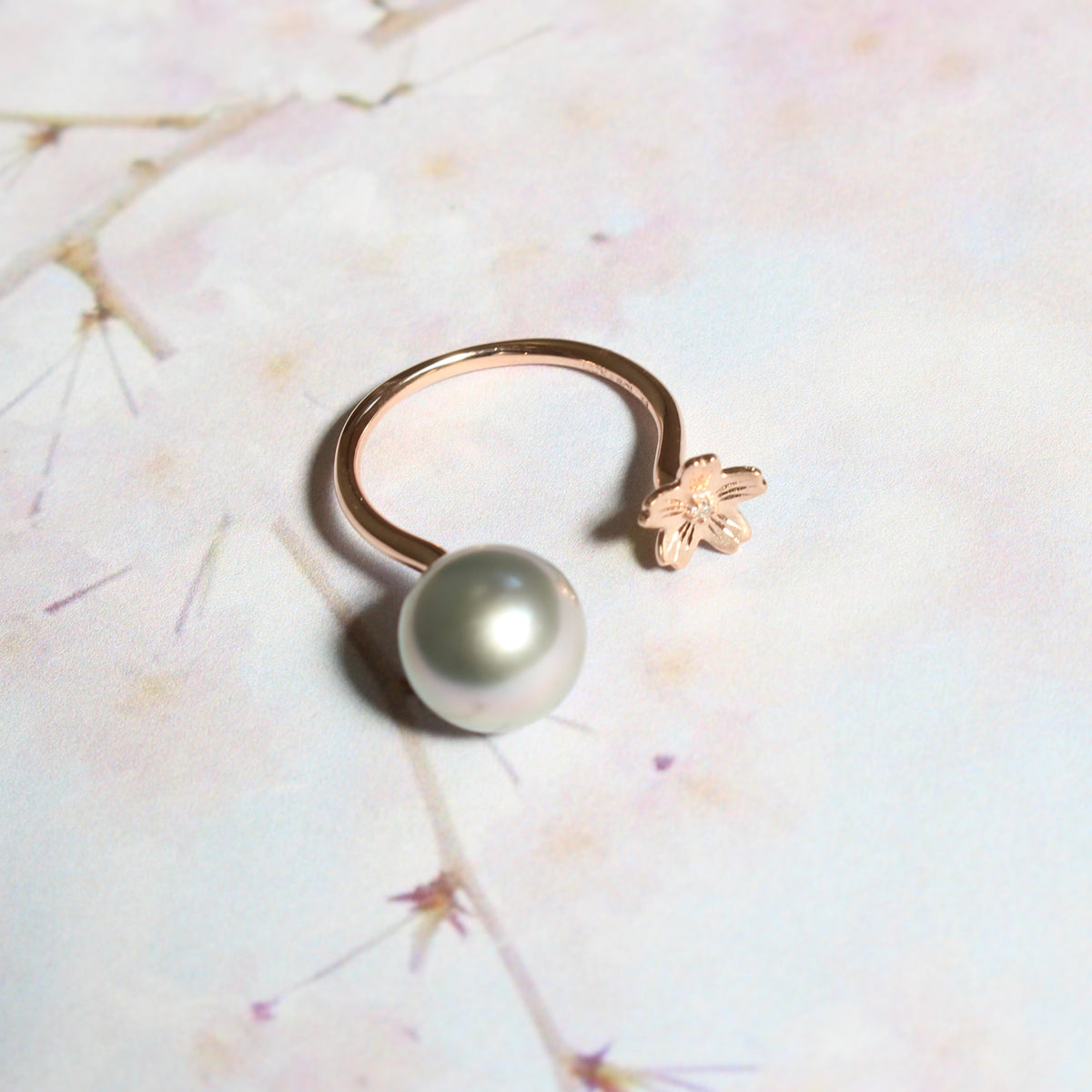 【Semi Order】K18/Pt SAKURA Ring 桜リング｜ORIORI-Japanese Morden-